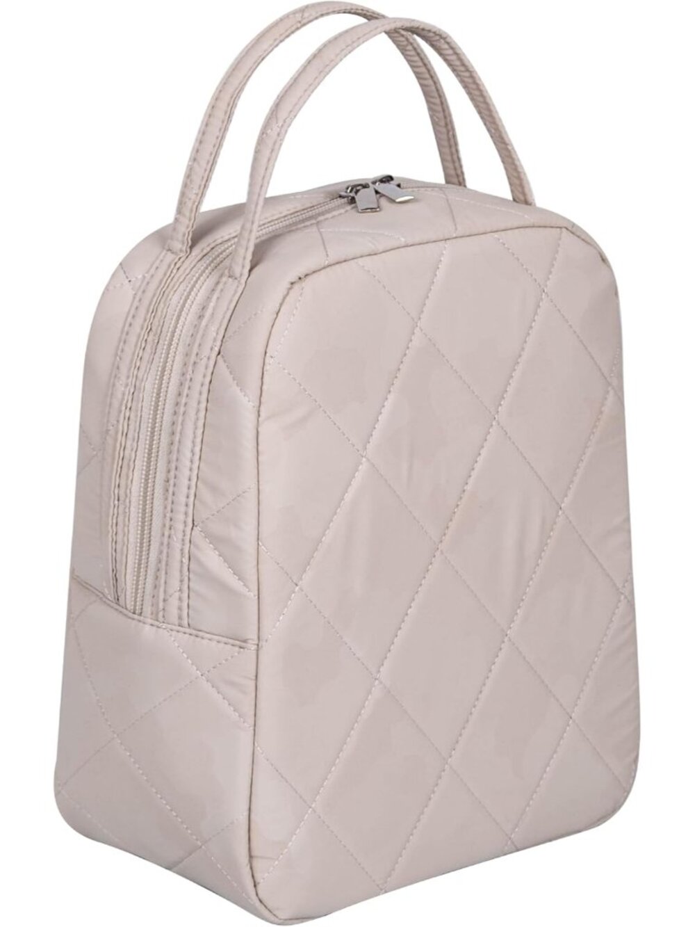 Large Quilted Fabric Cotton Reusable Inusulated Lunch Tote Bag Cooler Snack Bag